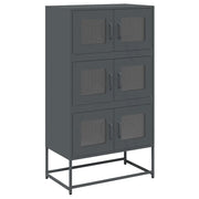 Credenza | Madia | Buffet da pranzo | Armadio da pranzo Antracite 68x39x123 cm Acciaio