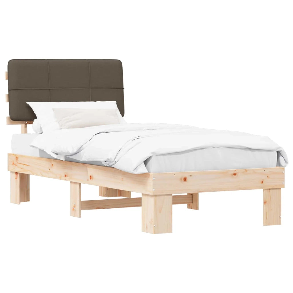 Letto con Testiera Rivestita Talpa 90 x 190 cm Pino massello 877457