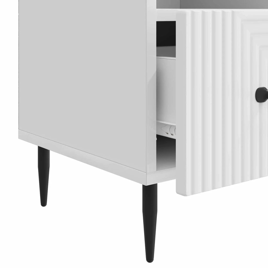 Mobile TV Bianco Lucido 102 x 34,5 x 50 cm Legno ingegnerizzato
