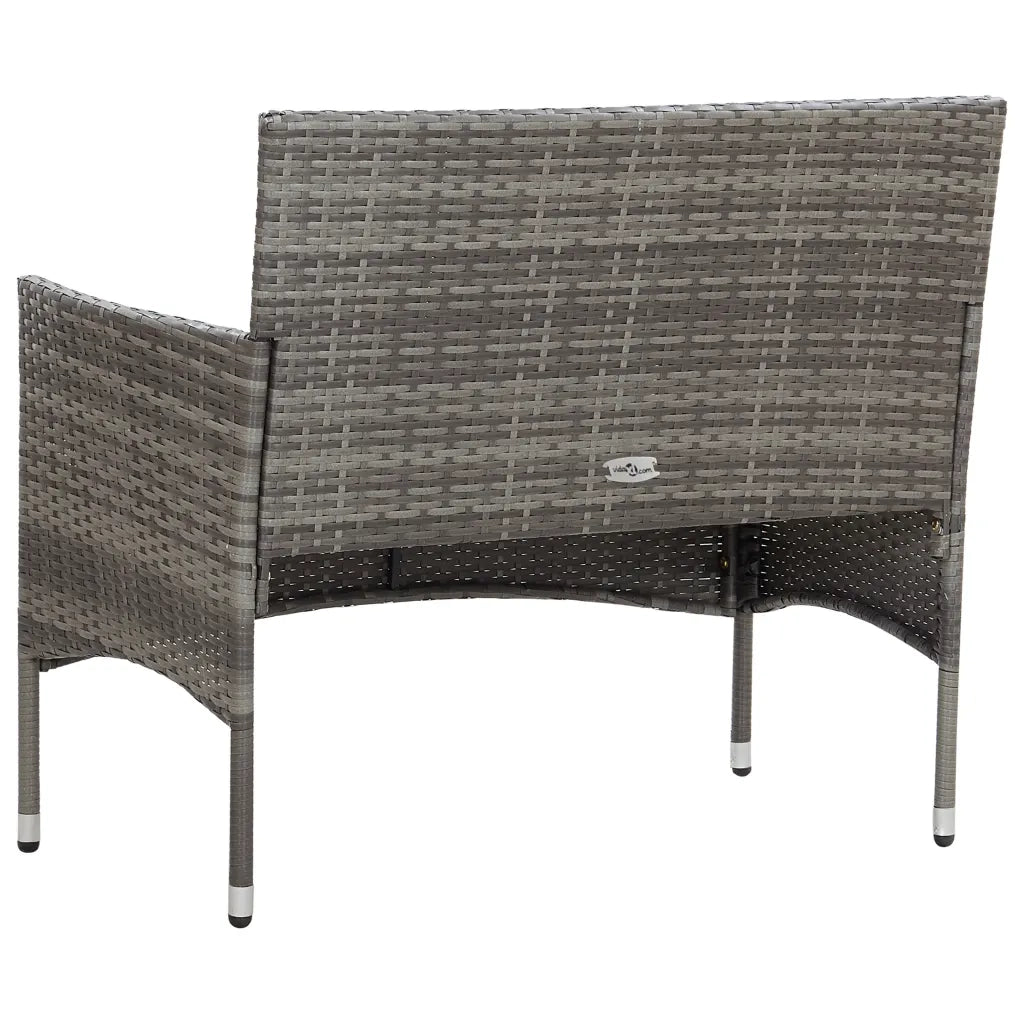 Set Divani da Giardino 4 pz | Set Salotto da Giardino con Cuscini in Polyrattan Grigio