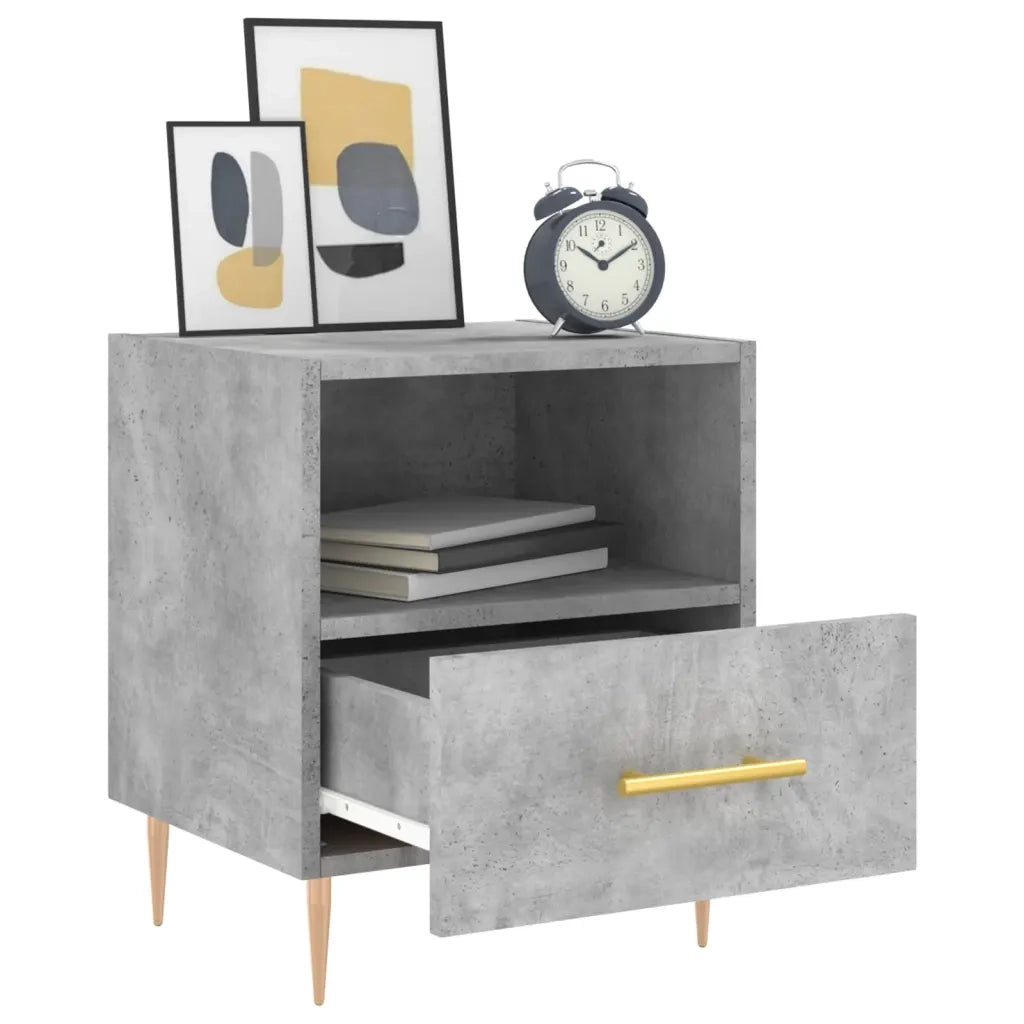 Comodini 2 pz Grigio Cemento 40x35x47,5 cm in Legno Multistrato 827413