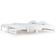 Letto singolo | Letto per adulti | Dormeuse Estraibile Bianca 2x(80x200) cm Legno Massello di Pino