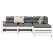 Set Salotto da Giardino 4 pz Bianco in Legno Massello di Pinocod mxl 92824