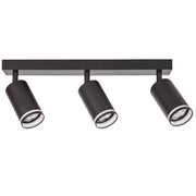 Plafoniera/applique 3 faretti GU10 nera Polux Paris 322340