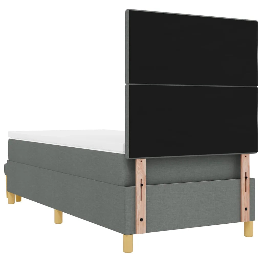 Letto a molle con materasso Grigio scuro 100 x 200 cm Tessuto 3344276