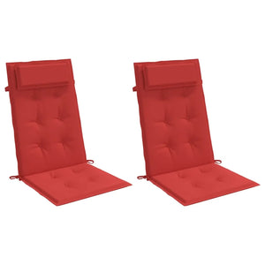 Cuscini per Sedia con Schienale Alto 2 pz Rosso Tessuto Oxford 361892