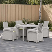 Set da Pranzo per Giardino 5 pz Bianco e Crema PP 3430111