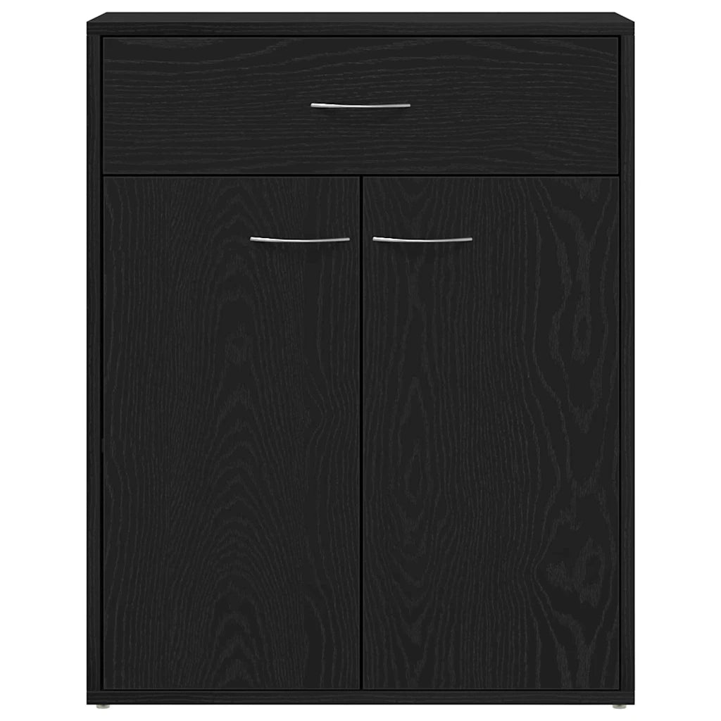 Credenza-Buffet-Armadio da cucina Rovere Nero 60 x 30 x 75 cm Legno multistrato