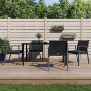 Set Pranzo da Giardino 5pz con Cuscini in Polyrattan e Acciaiocod mxl 124563