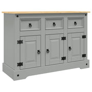 Credenza | Madia | Buffet da pranzo | Armadio da pranzo Corona Grigia 112x43x78 cm in Legno di Pino Messicano