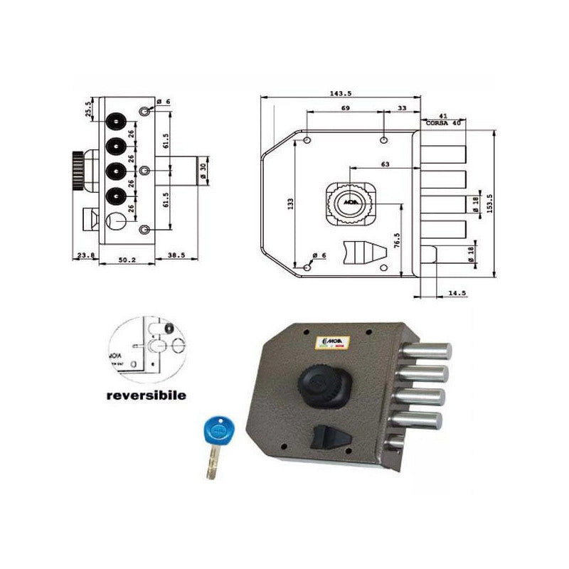 Serratura Sic.Semplice Dx Pompa Ja422 Moia