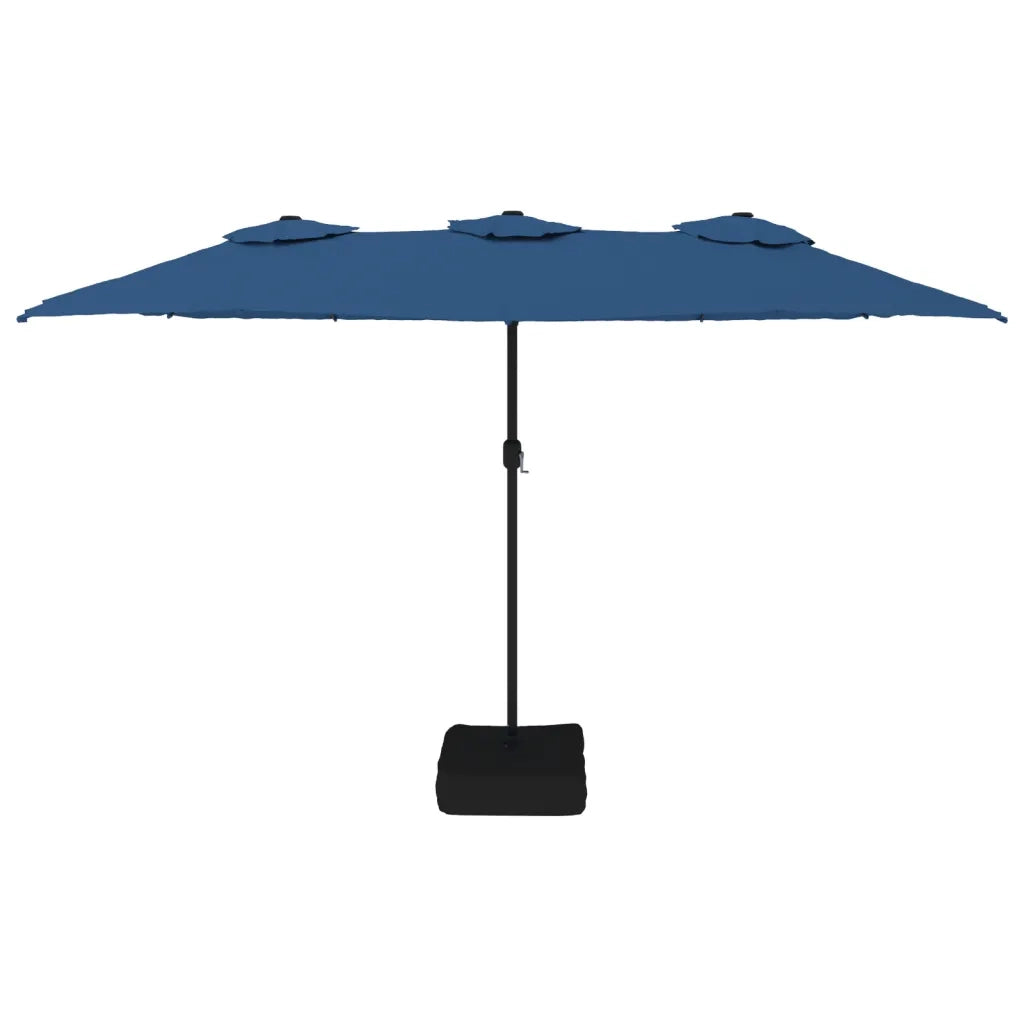 Ombrellone a Doppia Testa-Ombrello da giardino Azzurro 449x265 cm