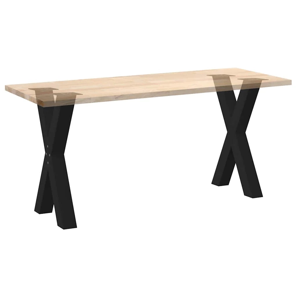 Set di 2 gambe per tavolo robuste a forma di X 60 x 72-73 cm con piedini regolabili design moderno acciaio nero 02_0057244