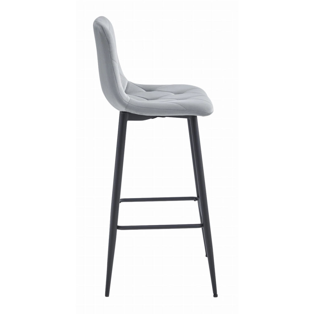 Set di 2 sgabelli bar NADO in velluto grigio argento e metallo
