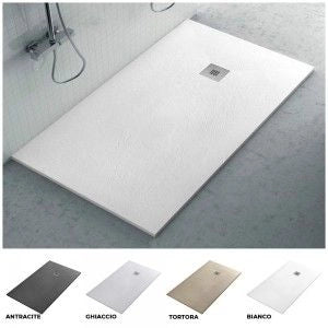 Piatto doccia 70x120 in resina su misura bianco effetto pietra Karen