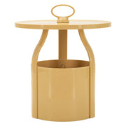 Inle, Tavolino da Salotto Forma Rotondo, 46x54x46h cm Bianco Crema