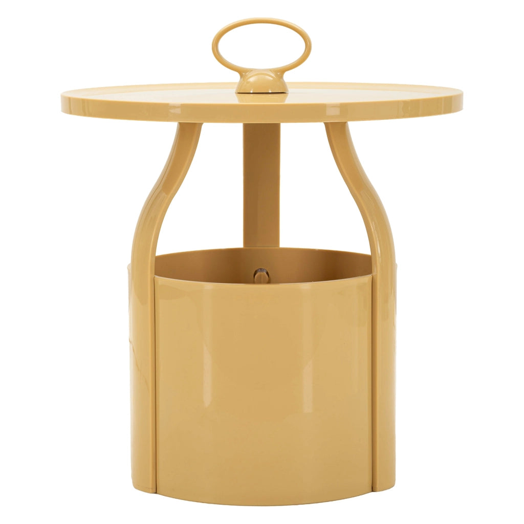 Inle, Tavolino da Salotto Forma Rotondo, 46x54x46h cm Bianco Crema