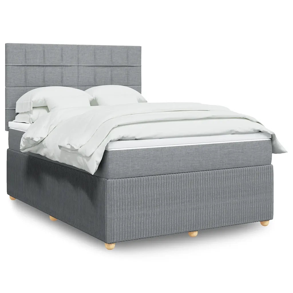 Giroletto a Molle con Materasso Grigio Chiaro 140x190cm Tessuto