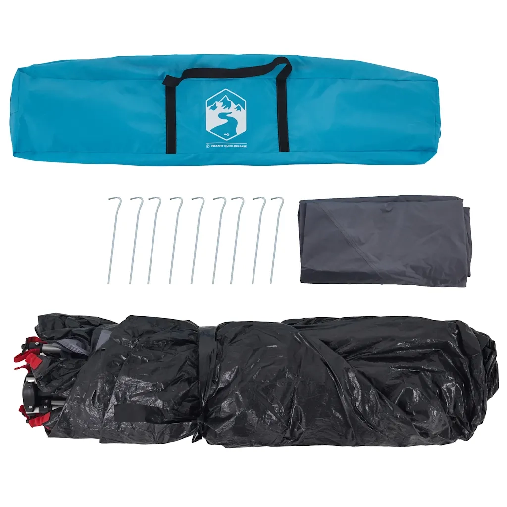 Tenda a Cupola da Campeggio 4 Persone Blu a Rilascio Rapido 4004231