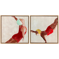 Set di 2 Quadri su Tela 40x40 cm Design Moderno Stampa Artistica da Parete con Ganci Inclusi Rosso