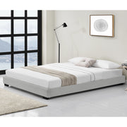 Letto Matrimoniale Hamar 180 x 200 cm Rivestimento in Similpelle Bianco Corium