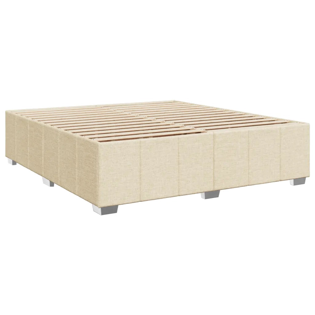 Giroletto a Molle con Materasso Crema 200x200 cm in Tessuto 3291794