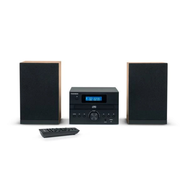 Thomson micro sound system bt radio fm/cd/mp3/usb black wood finish mic123bt - 3499550389036
