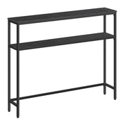 Consolle per ingresso tavolino sottile a 2 ripiani 20 x 120 x 80 cm tavolino laterale con 2 ripiani per soggiorno/camera da letto marmo bianco e nero inchiostro 12_0005224