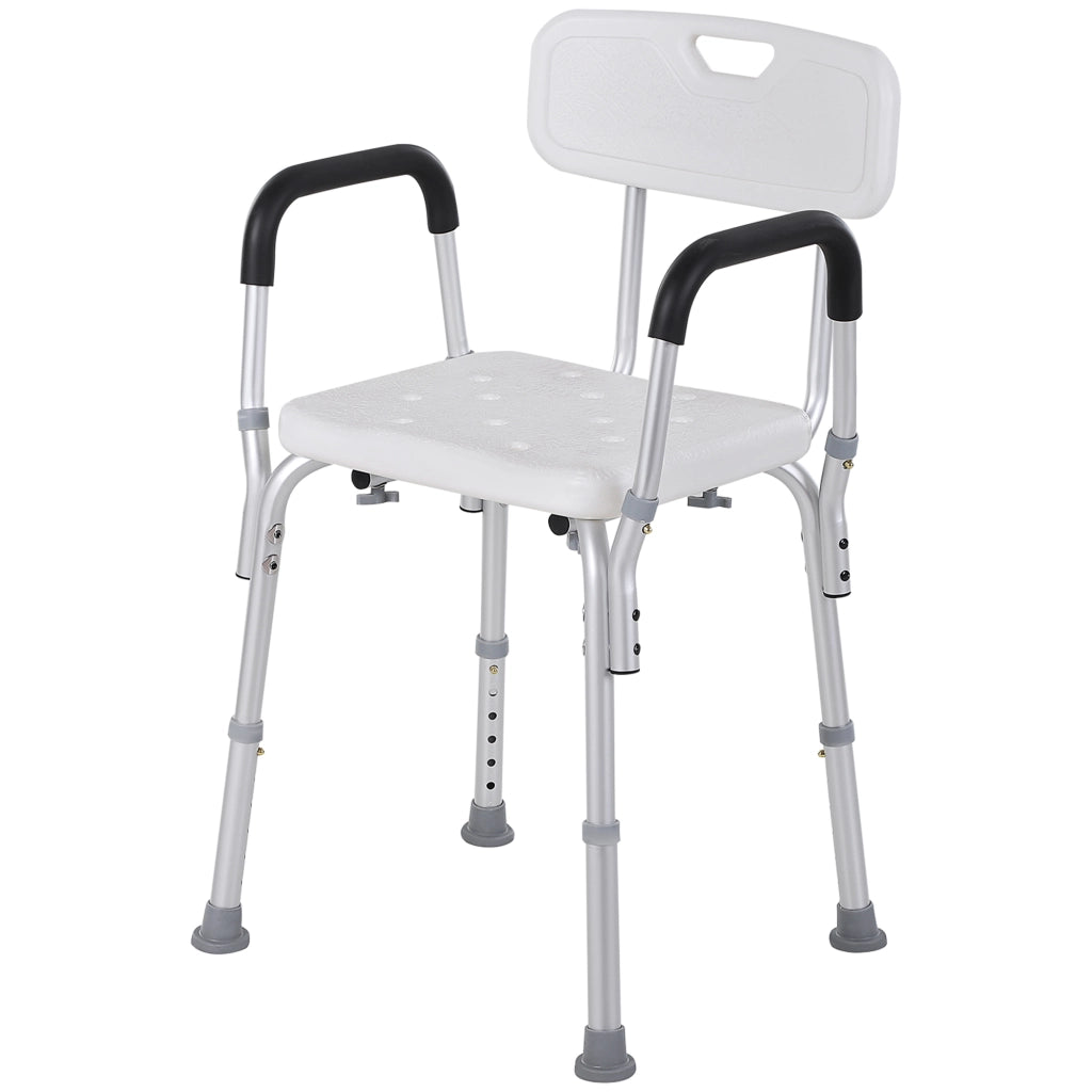 Sgabello da Doccia Antiscivolo ¨C Zephmum ¨C Regolabile con Braccioli 136 kg