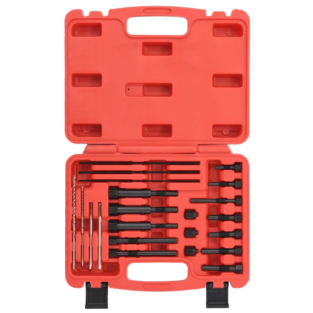 Set di candelette da 22 pezzi attrezzo per auto attrezzo per garage maschio punta elicoidale barra filettata dado di estrazione guida per trapano 8 e 10 mm 02_0004202