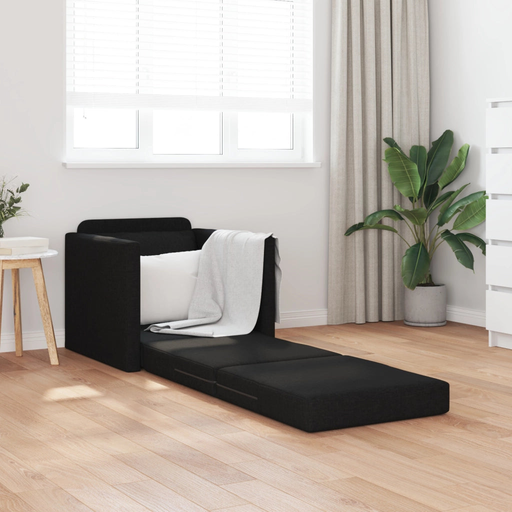 Divano Letto 2 in 1 Nero 74x77x81 cm Tessuto