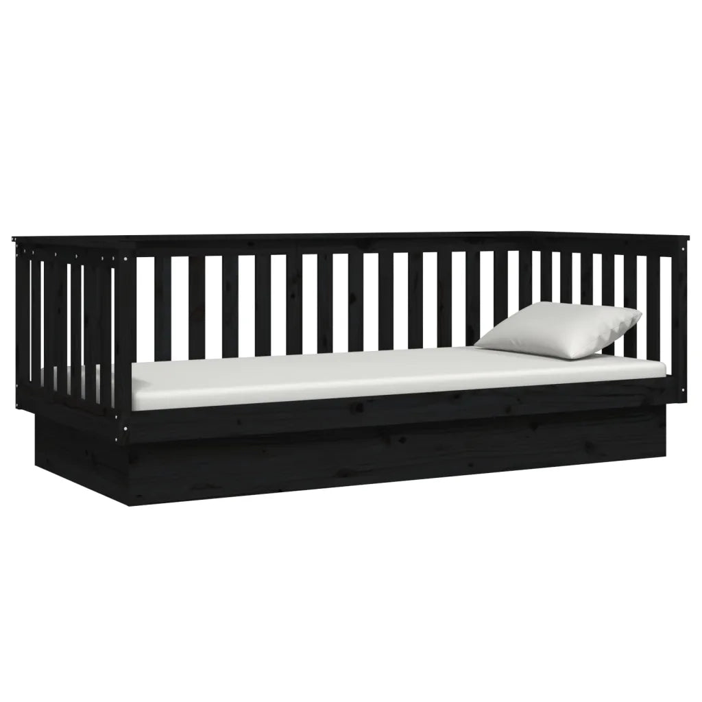 Dormeuse Nera 100x200 cm in Legno Massello di Pino 821573