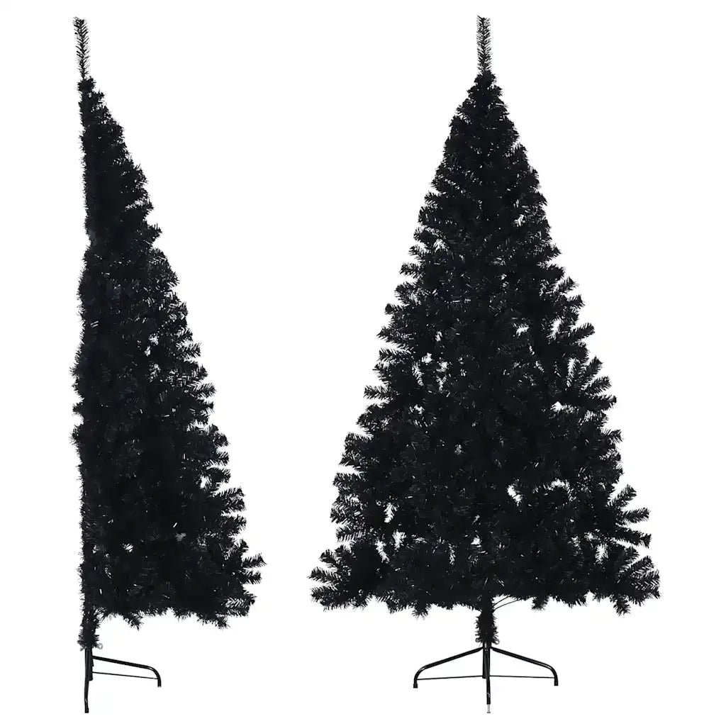 Albero di Natale Artificiale a Metà con Base Nero 180 cm PVC 344677