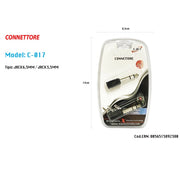 Trade Shop - Connettore 3.5mm Spinotto Femmina A 6.5mm Jack Maschio Audio Adattatore Maxtech C-017 -