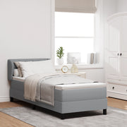 Letto Box Spring con Materasso Grigio Chiaro 80x200 cm Tessuto