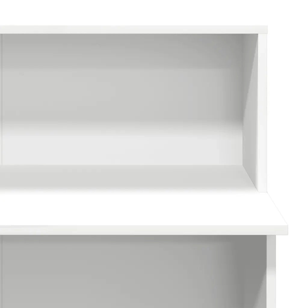 Scrivania per Reception Bianca 100x50x103,5 cm in Legno Massello 859024