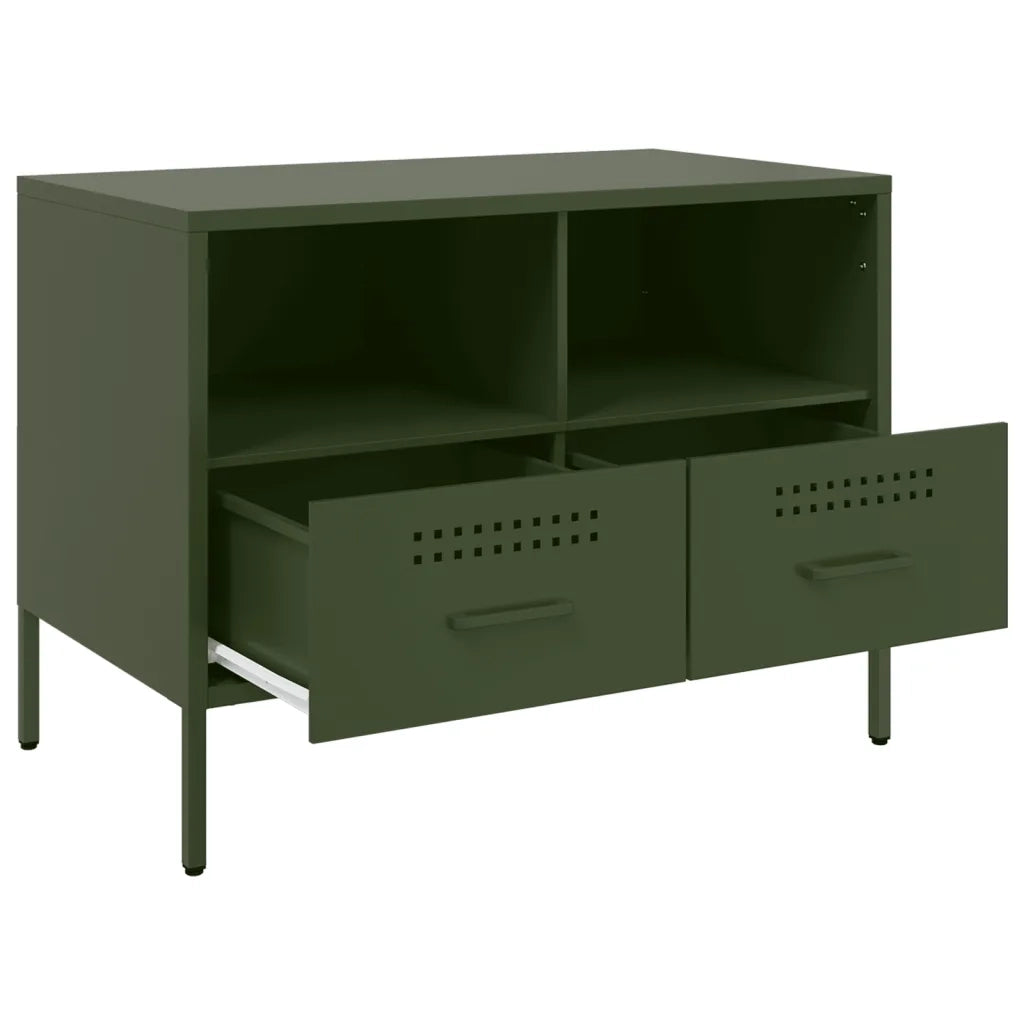 Mobili TV 2pz Verde Oliva 68x39x50,5 cm in Acciaio 843051