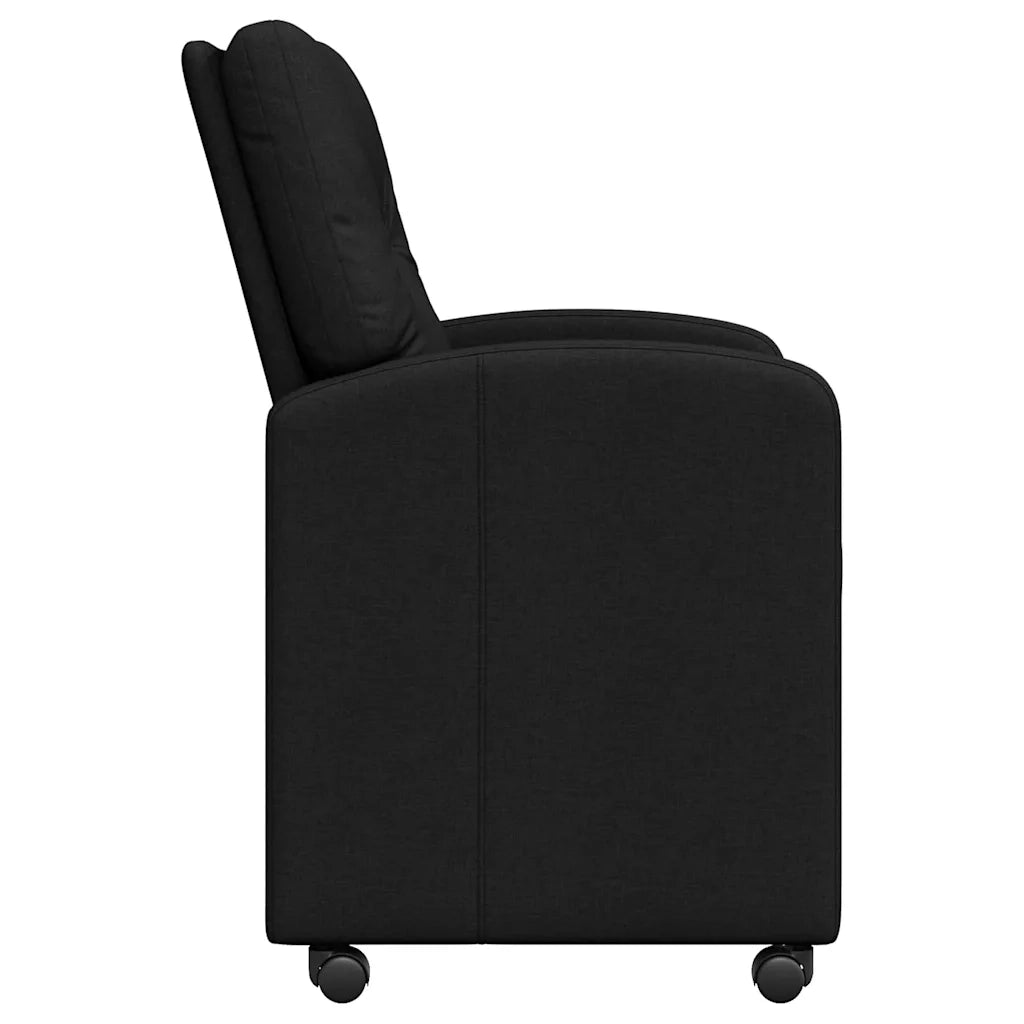 Sedie da Pranzo con Ruote 2 pcs Nero 57 x 67 x 95 cm Tessuto