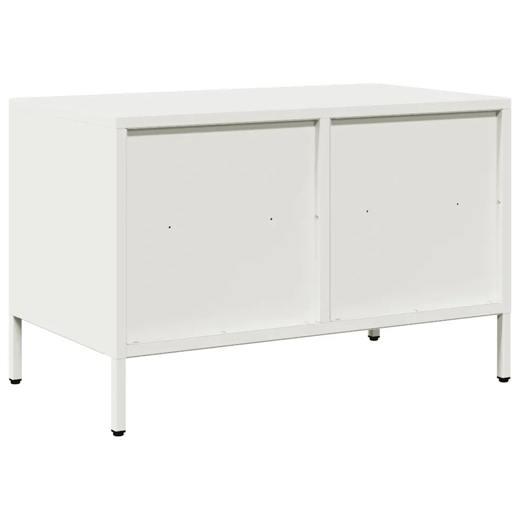 Mobile TV Bianco 68x39x43,5 cm in Acciaio Laminato a Freddo 851321
