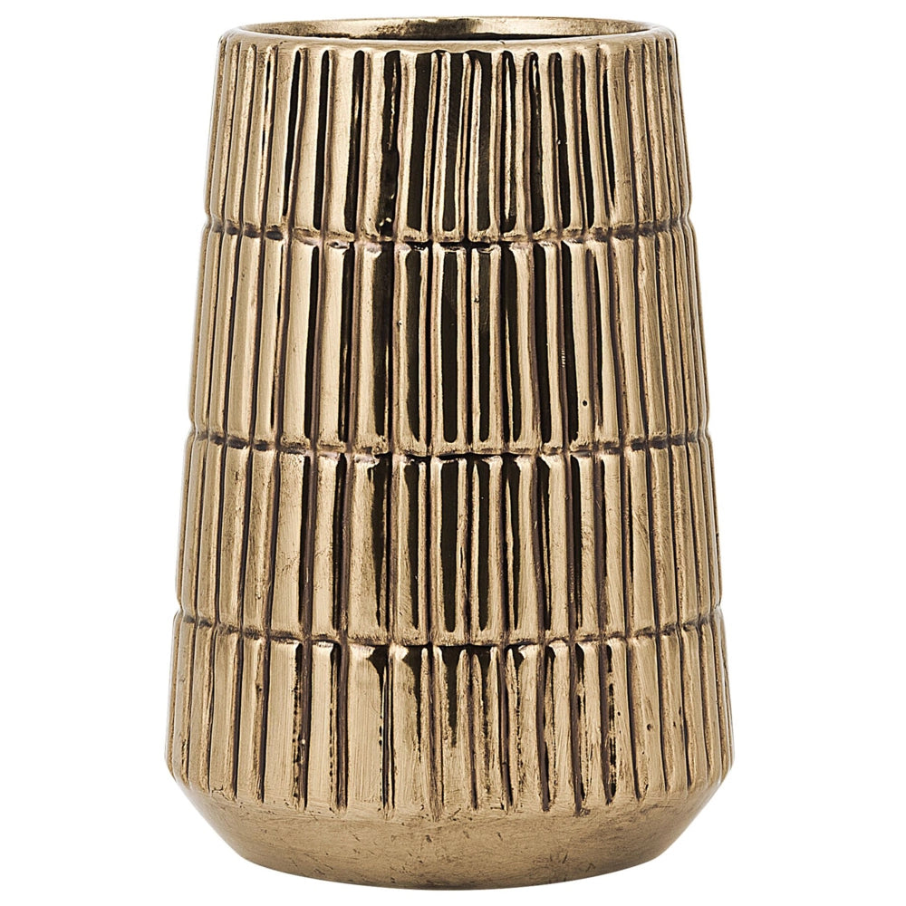 Tavolo Decorativo Vaso Fiori gres porcellanato dorato 22 cm Glamour in stile moderno