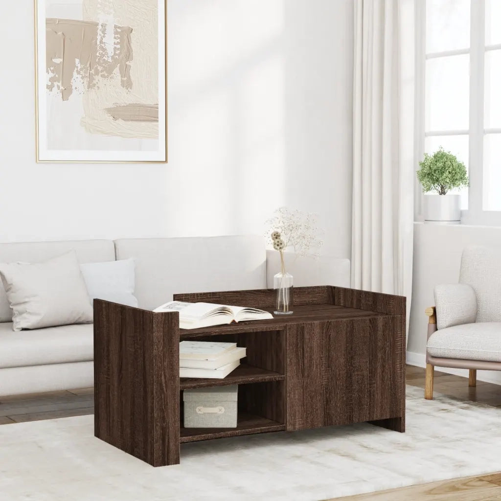 Tavolino salotto | Tavolino da caff¨¨ | Tavolino da Soggiorno Rovere Marrone 100x50x50 cm Legno Multistrato
