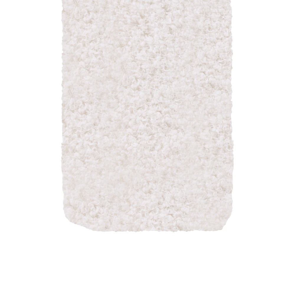 Pouf bianco sporco Rivestimento in bouclé Pouf a forma di U Design moderno Accessori per il soggiorno