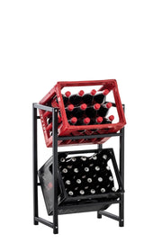 Scaffale Porta Casse di Bibite Lennert per 2 scatole,nero
