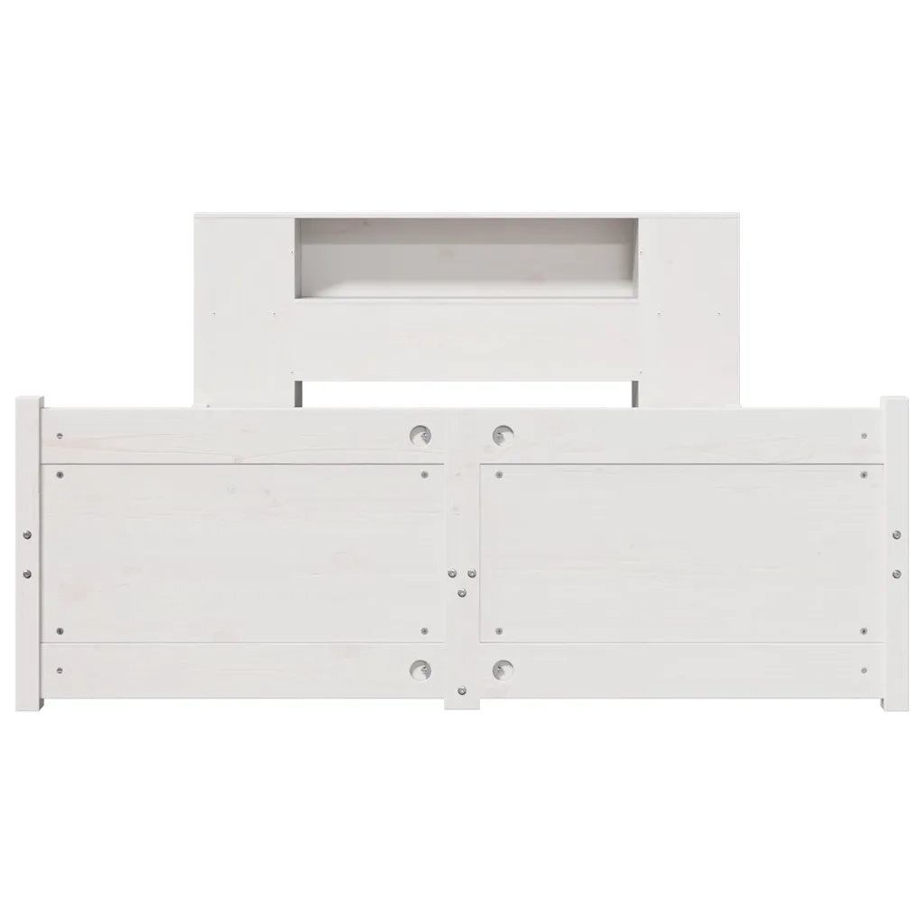 Letto Libreria senza Materasso Bianco 140x200 cm Legno di Pino