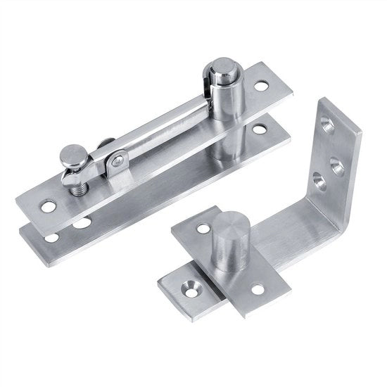 Set di Scharniere a Pivot per Porte in Legno, Rotazione 360 Gradi, Acciaio Inossidabile