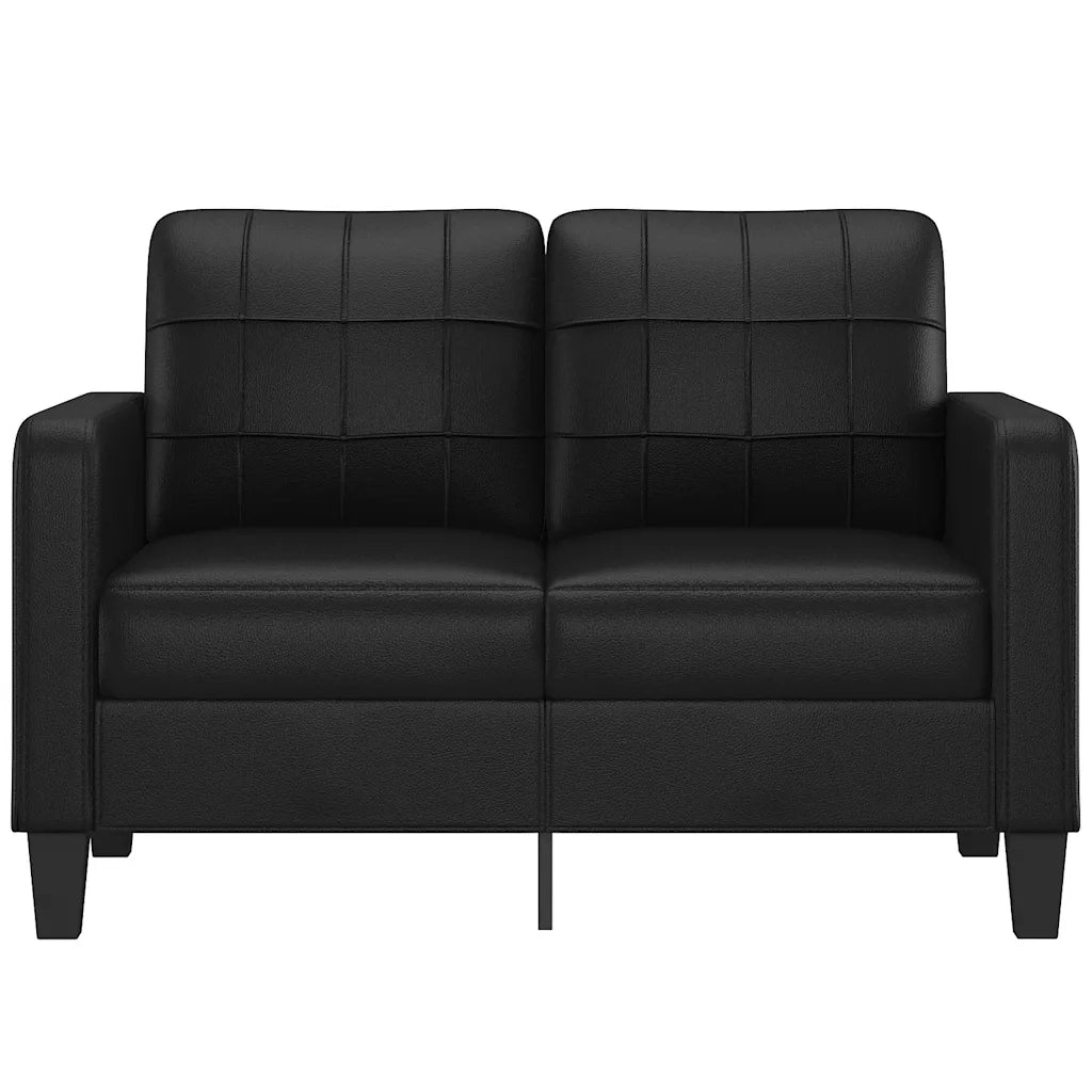 Divano | Divano da soggiorno | Sofa a 2 Posti Nero 120 cm in Similpelle
