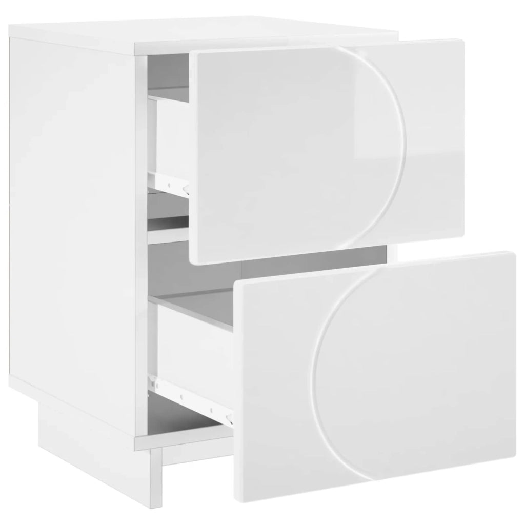 Armadio da Notte 2 pz Bianco Lucido 33,5 x 34,5 x 50 cm 8011396