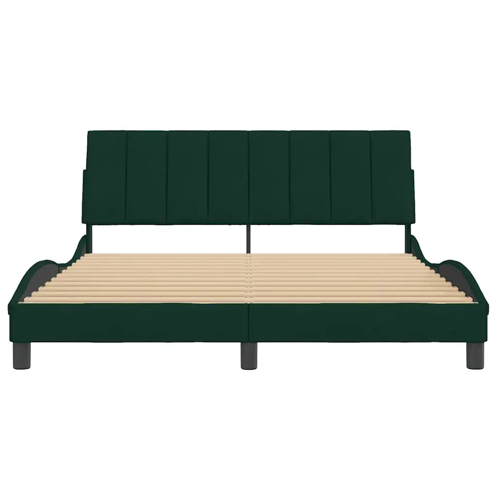 Giroletto senza Materasso Hanko Verde Scuro 160x200 cm in Velluto
