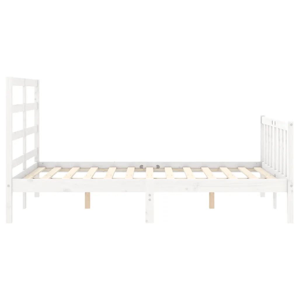 Giroletto senza Materasso-Struttura Letto Bianco 120x200 cm Legno Massello Pino 840394