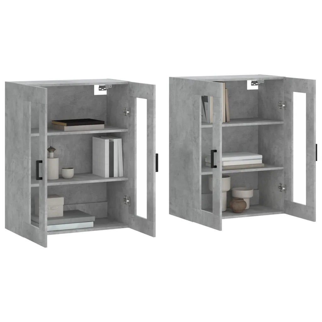 Armadietti a Parete 2 pz Grigio Cemento in Legno Multistrato CFW4736839